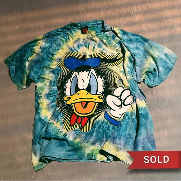 Disney | Shirts | Authentic Vintage 99s Donald Duck Tie Dye Shirt Very ...
